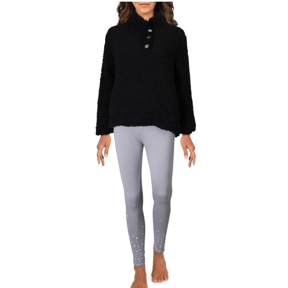 BEARPAW 2-piece Sherpa Pullover with Printed Legging